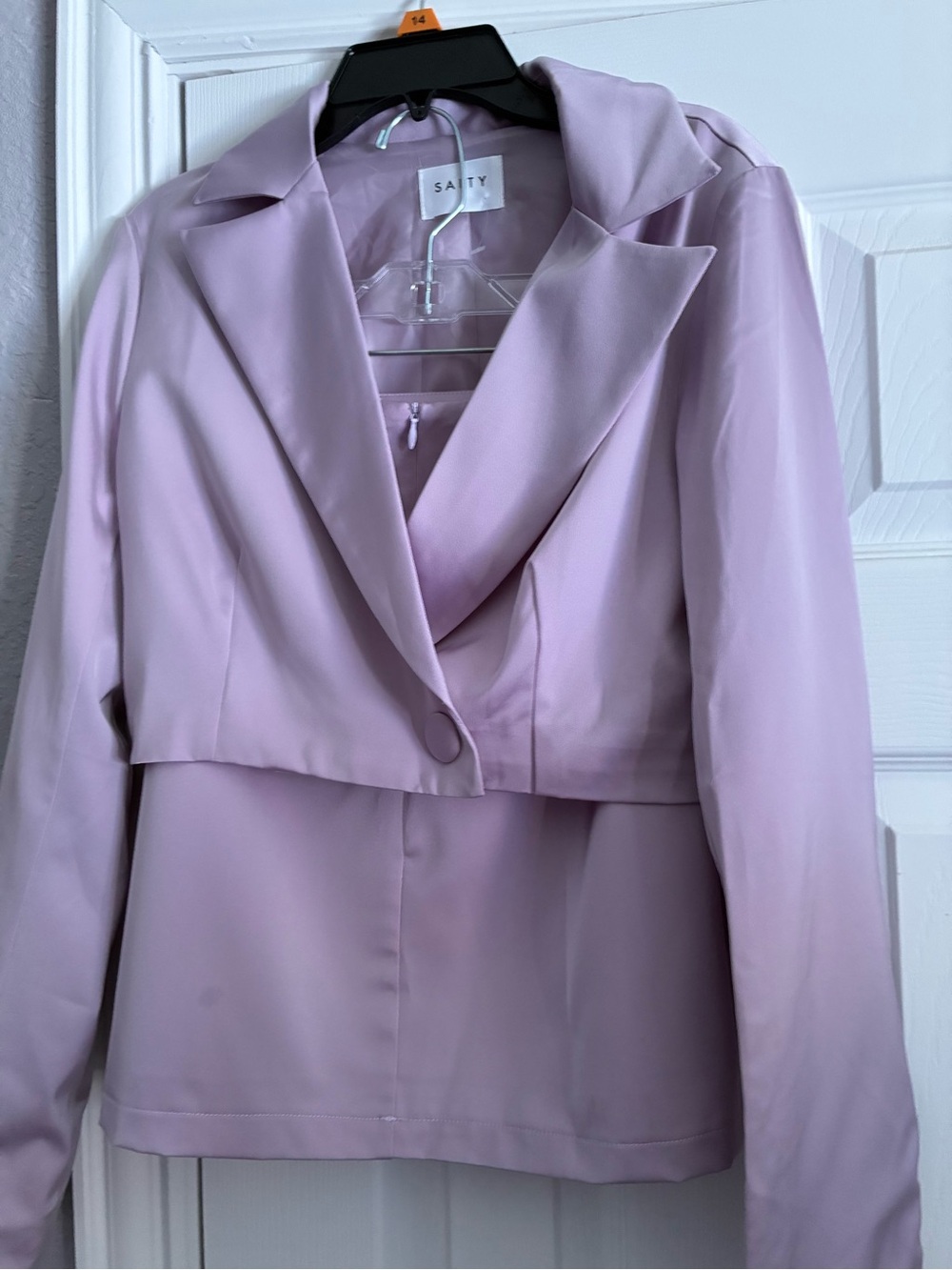 SAYT Lavender Cropped Skirt Set Jacket